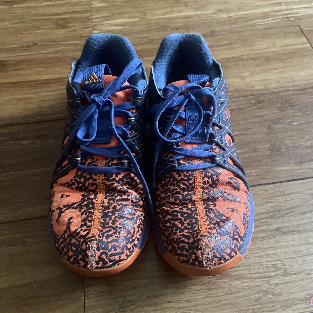 Adidas Boys Girls Vigor Bounce CQ1459 Orange Blue Youth Running Shoes Sz 4Y